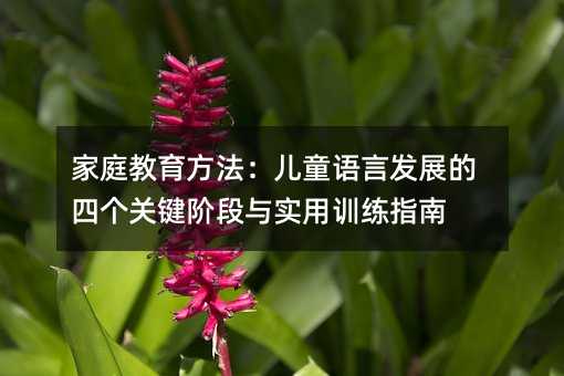 家庭教育方法:儿童语言发展的四个关键阶段与实用训练指南