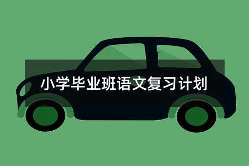 小学毕业班语文复习计划