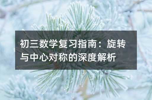初三数学复习指南:旋转与中心对称的深度解析